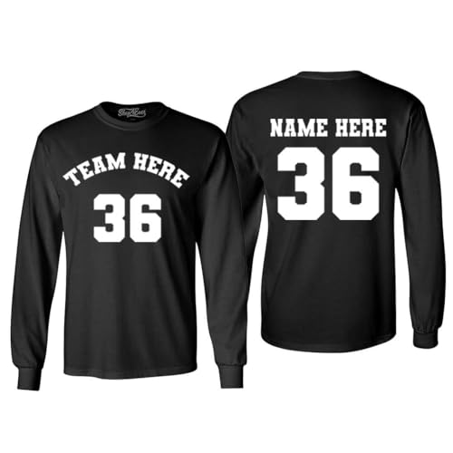 Custom Sports Team Jersey Your Name and Number Long Sleeve