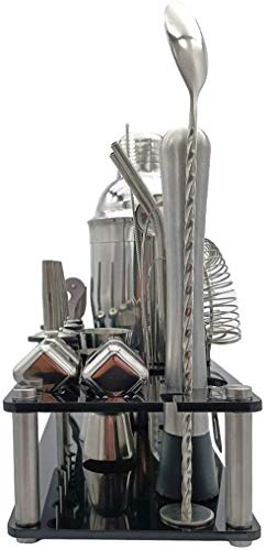 Kit de bartender 23 piezas con coctelera de acero inoxidable miniatura 6
