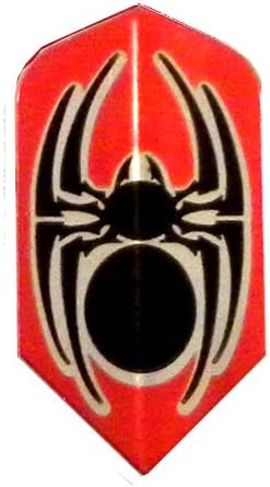 25 Sets #3640 AmeriThon Red/Black Metallic Tribal Spider Dart Flights
