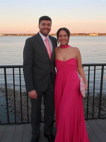 Long Strapless Chiffon Bridesmaid Dresses with Scarf A Line Maxi Prom Formal Evening Gown4