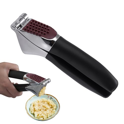 Prensador de ajos | Prensa de ajo de metal | Pelador de aleación de zinc, exprimidor a prueba de óxido, herramientas manuales mango ergonómico, utensilios de cocina, apto para lavavajillas para frutos