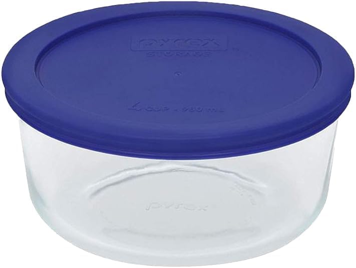 Miniatura 3 de Utensilux Paquete de recipientes de almacenamiento de vidrio Pyrex con tapas, 7 tazas con tapas rojas, paquete de 2 y Pyrex 4 tazas con tapas