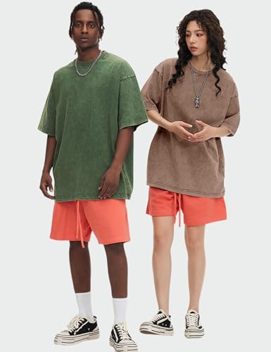 Image of Arssm Men Oversized T Shirts Vintage Tee Loose Fit Short Sleeve Casual Streetwear Baggy Washed Unisex Tops