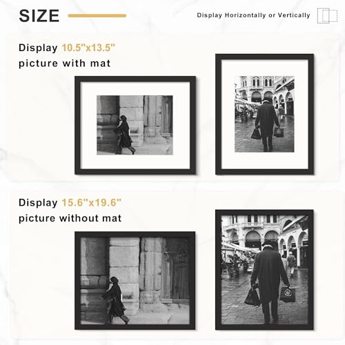 Image of Picrit 16x20 Picture Frame Set of 7, Black Poster Frames for Wall