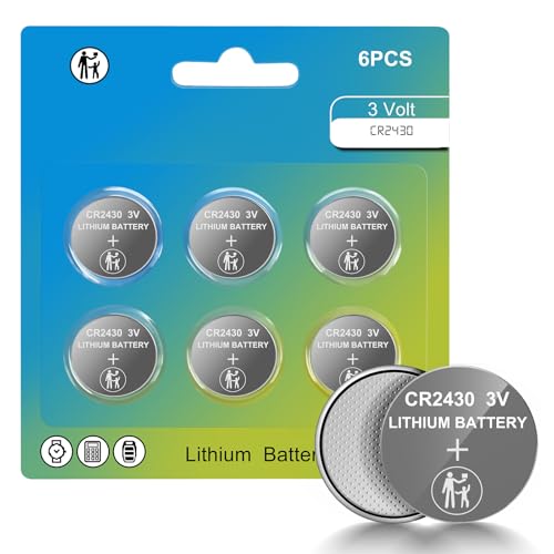 Lot De 6 Piles CR2430 Lithium 3V - Pour Porte-clés Voiture, Télécommandes, Montres - Emballées Individuellement