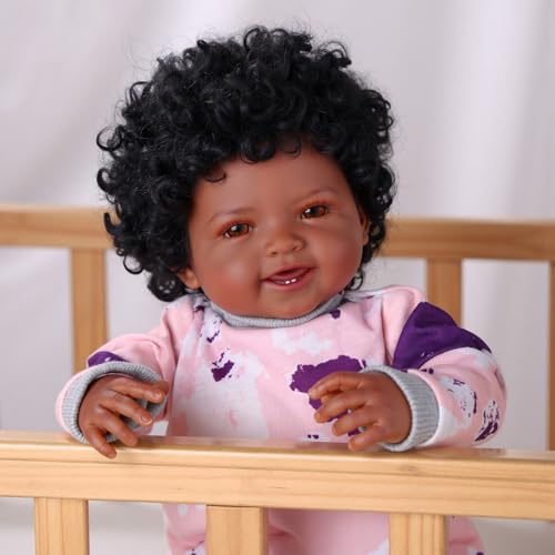 Muñeca Reborn Realista Bebé Negra 43 cm con Kit de Alimentación miniatura 4