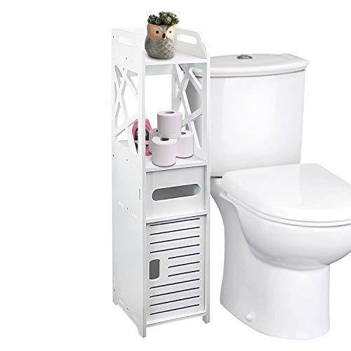 DL furniture - Bathroom Storage Shelf Drawer Multi Compartment Organizer, Water Proof, Anti Decay, Anti Rot, Environmental Friendly | White