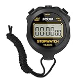 FCXJTU Simple Digital Sports Stopwatch Timer, No Bells, No Clock, No Alarm, Simple Basic Operation, Silent, ON/Off, Pure Stopwatch for Swimming Running Training Kids Coaches Referees Teachers (Black)