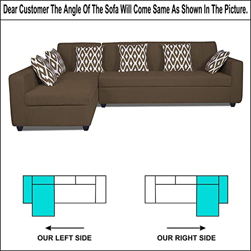 Image of Adorn India Rio Highback L Shape 6 Seater Sofa Set (Left Side Handle) (Camel)