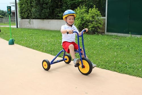 Italtrike Atlantic Medium 12" Outdoor Tricycle for Toddlers and Kids, Superior Engineering, Strong & Durable, Easy Assembly, Adjustable Seat, Bold Finish, Ages 3-5 (Blue)