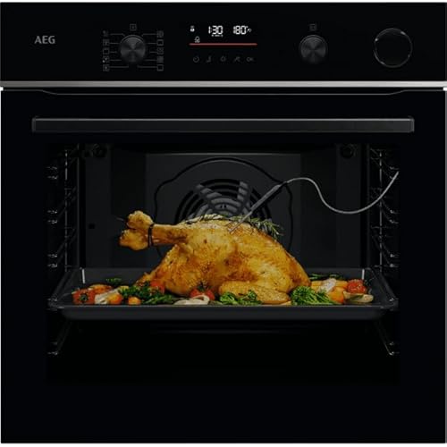 AEG 6000 SenseCook® TR6PB521SB Built In Electric Single Oven with Pyrolytic Cleaning - Black - A++ Rated