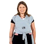 Koala Babycare Baby Sling Easy to Wear - Certified Ergonomic Support - Multi-Purpose Stretchy Baby Carrier Suitable up to 9 kg - Baby Wrap Carrier for Newborn - Light Blue - Registered Design