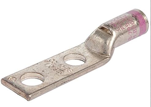 CCL2/0-50 Compression lug, copper, std. 2 hole 2/0 1/2" hole