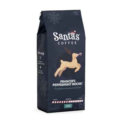 Santa’s Coffee Prancer’s Peppermint Mocha Café en Grano Tostado Medio 12 oz miniatura 1