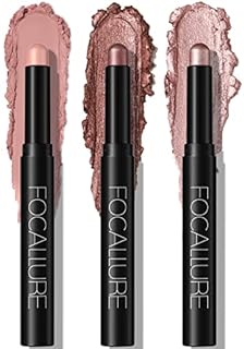 FOCALLURE 3PCS Cream Eyeshadow Stick Sets,Matte and Shimmer Eye Brightener Stick,Light to Dark Pink Eyeshadow Pencil,Long Lasting Waterproof Eye Shadow Highlighter Stick Makeup,Rose Hangover