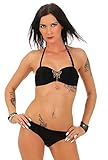  AE Damen Bandeau Bikini Push-Up Strandmode im Bikini-Set Gr. S M L XL, 1628 Schwarz L