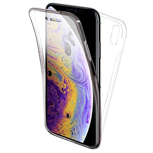 TBOC Funda para Apple iPhone X - iPhone XS (5.8") - Carcasa [Transparente] Completa [Silicona TPU] Doble Cara [360 Grados] Protección Integral Total Delantera Trasera Lateral Móvil Resistente Golpes