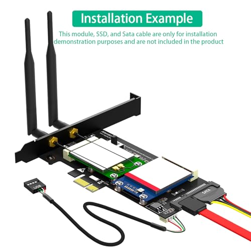 Carte adaptateur mSATA et SATA3 vers PCI Express 1x pour PC fixe - 5
