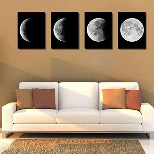 Phases de la lune tableaux abstraits sur toile décoration murale salon chambre moderne - 5