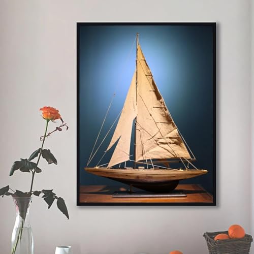 Peinture sur toile de bateaux à voile KEBIA de 80x110 cm sans cadre pour salon