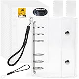 シール帳 透明 A6サイズ はがせる 女の子 シールバインダー シール手帳 クリアバインダー 6穴 シール収納 推し活グッズ シール台紙10枚セット 3層構造 PPシート2枚&専用ストラップ付き（透明）