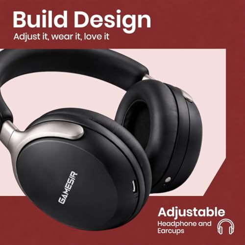 Image of GameSir Bass Wireless Headphones with 40mm Drivers, Deep Bass Stereo Sound, Bluetooth 5.3, Over-Ear Noise Isolation Headset with LED Light, Built-in Mic for PC, Mobile & Laptop (Black)