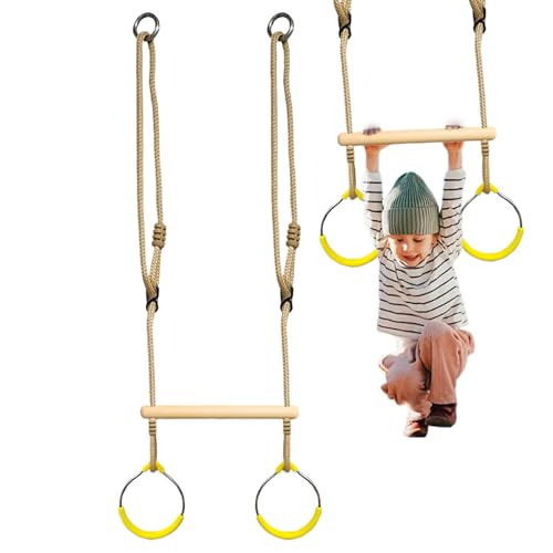 Schaukelringe Für Schaukelgerüst - Schaukel Trapez Mit Metall Turnringen,Spielplatzgerät Kletterparcours Balance Aktivität für Dschungel Outdoor Baum