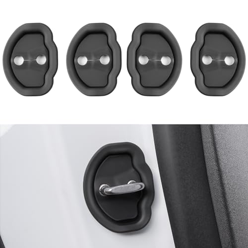 KUNIST Upgraded 4PCS Silent Shock Pads Silicone Door Lock Protector for 2026 New Model Y, Car Door Lock Latches Cover for Tesla Model 3 and Model Y 2017-2026 Accessories