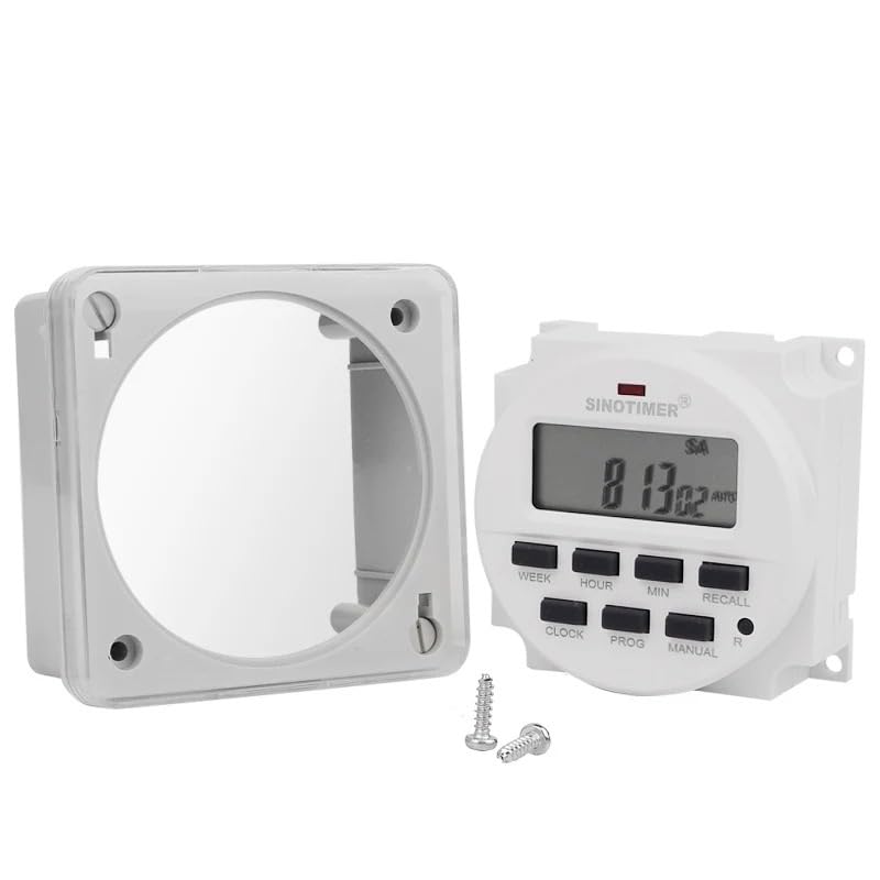 DC 5V 7 Days Programmable Digital Timer Switch Time Relay Control in 12/24hr Format Clock with Countdown Off Function(with 4 Wires)