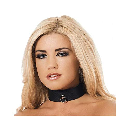Rimba Collier en Cuir Noir 4 cm de largeur en taille S/M