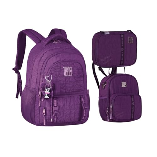Kit Mochila Lancheira e Estojo Rebecca Bonbon Sweet Dreams Escolar RB27006 (Lilás)
