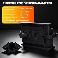 TINMORRY PA6-CF 3D-Drucker-Filament 1,75 mm, kohlefaserverstärktes PA6-Filament, hochfestes und steifes Technikfilament, geeignet für die meisten geschlossenen FDM-3D-Drucker, 1 KG 1 Spule, Schwarz – Ansicht 7