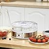 HOMCOM Yogurtiera 20W da 1.5L con 7 Vasetti e Display con Pulsanti, Macchinario per Yogurt in Acciaio Inox e Plastica, 24x24x13 cm, Bianca