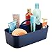 mDesign Cajas de almacenaje para baño - Caja organizadora para baño y Ducha con 6 divisiones - Cesta almacenaje para Gel de Ducha, champú, rasuradora y más - Plástico Resistente - Color: Azul Marino