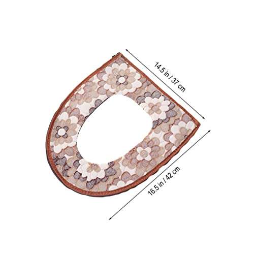 Cabilock 8Pcs Pads Home Pad Washable Toilet Bathroom Mixed Polyester Color Plush Pasting Closestool Winter Mat Cushion Accessories Thicken Cover Fuzzy Toilet Seat Cover #TOP3