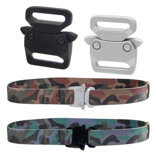 Mingqieven 4 Pack Metal Paracord Bracelet Buckles Quick Release Tactical Belt Buckle 15Mm Diy Necklace Bag Accessories (Black/White) #TOP5