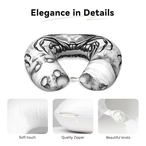 Almohada de viaje con espuma viscoelástica y diseño U miniatura 4