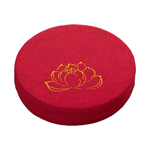 Fenteer Cojín de Y Meditación, Almohada para Meditación, Almohada de Suelo para Meditación, Oración Al Aire Libre, Sala de Estar, Rojo 6cm, Individual