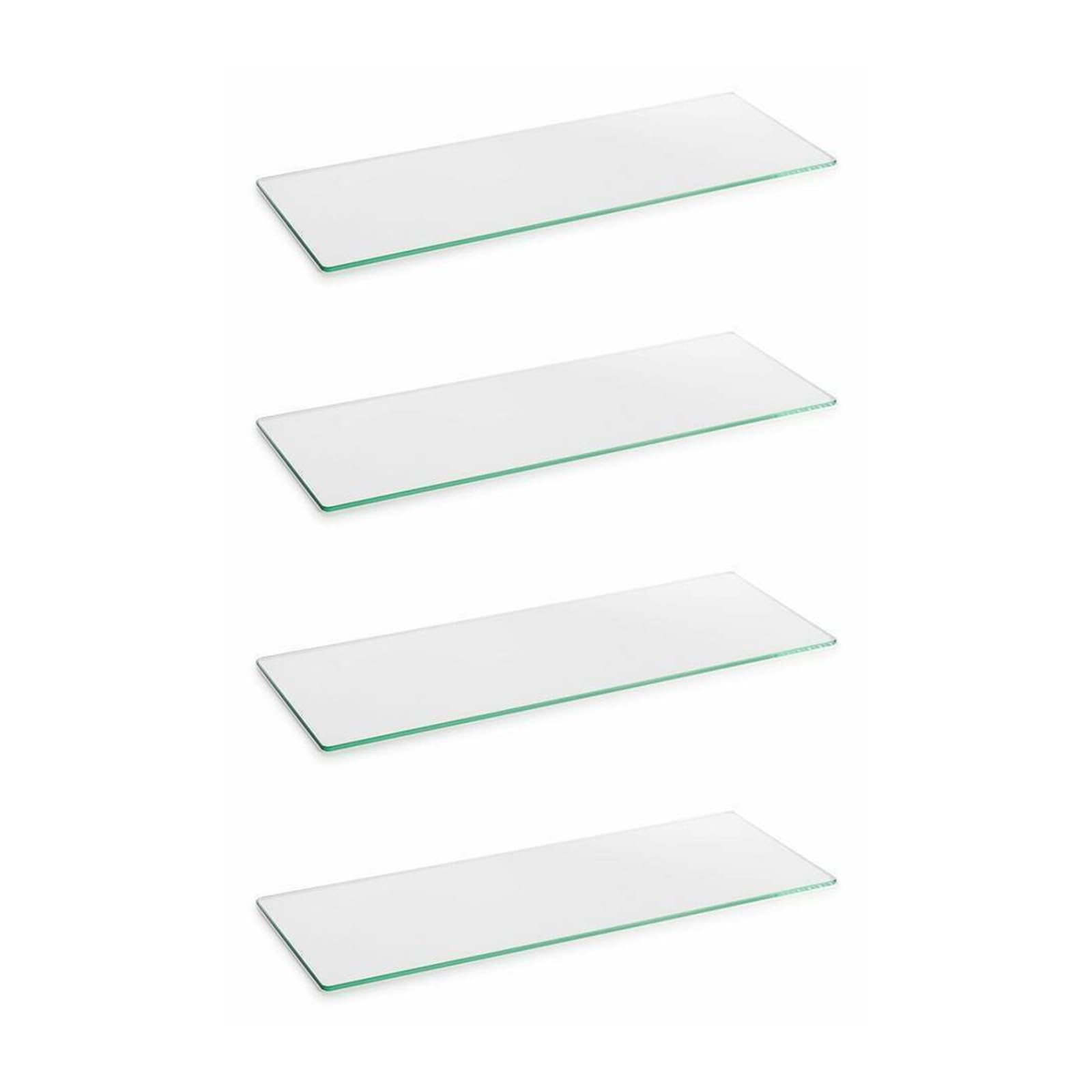 Clear Tempered Glass Shelf Panel Storage Sheet Shelving Display Bathroom Shelves Floating Toughened Straight Glass Shelf (4, 120CM X 20CM X 0.6CM)