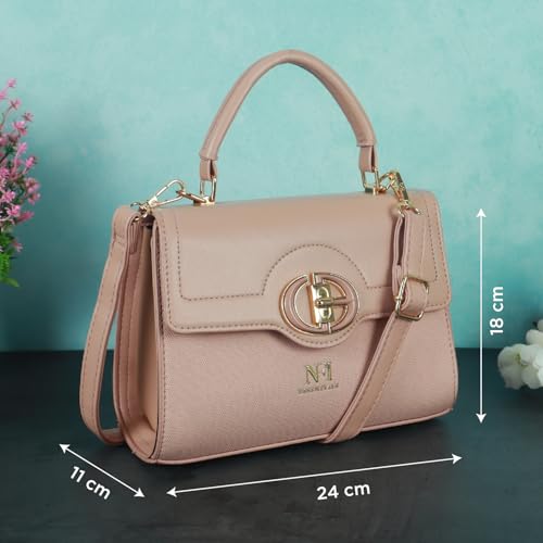 Image of NFI essentials Satchel Bags Ladies Purse Handbag Premium Women Shoulder Travel Bag for Work Gifts for Wife /Mother /Sister Stylish Office College Party Bag