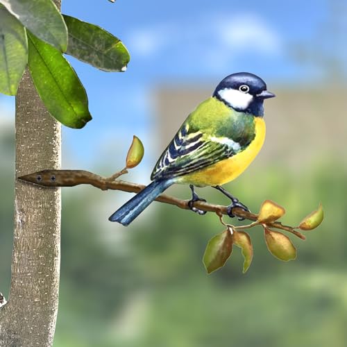 Metal-Bird-Decoration-Courtyard-Garden-Decoration-Fence-Tree-Branch-Decoration-Wall-Art-Blue-Yellow-Rustic-Style-All-Seasons Metal Bird Decoration Courtyard Garden Decoration Fence Tree Branch Decoration Wall Art Blue Yellow Rustic Style All Seasons