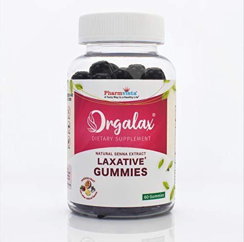 Orgalax - Senna Laxative Gummies, Gentle Relief of Occasional Constipation, Mixed Natural Fruit Flavors, Manufactured in USA, 60 Vegan Gummies