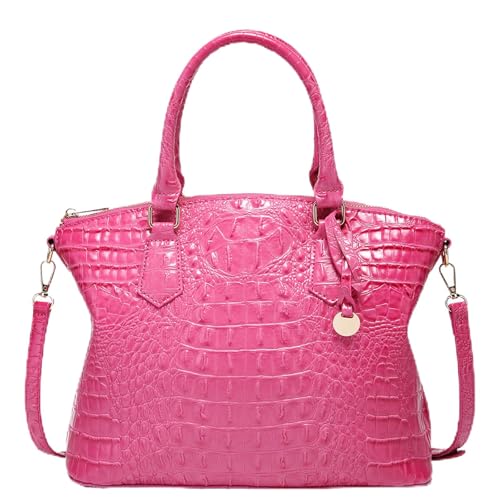 Women Purse Vegan Leather Crocodile-Embossed Pattern With Removable Shoulder Strap Top Handle Large Shoulder Bags