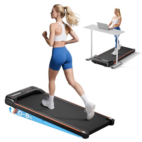 Abonow Walking Pad with Incline, 1-6 Km/H 8% Portable Under Desk Walking Treadmill, Exercise...