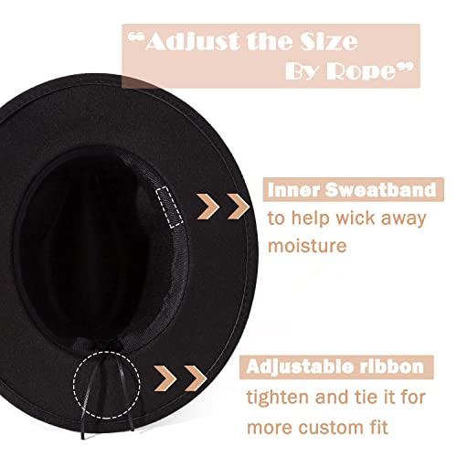 Image of Lisianthus Men & Women Vintage Wide Brim Fedora Hat | Classic Belt Buckle Decor, Adjustable Drawstring, Inner Breathable Sweatband, Timeless Style, Ideal for Travel & Daily
