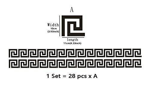 Itta 28 Pcs 10X10Cm Mirror Stickers, Diy Peel & Stick 3D Acrylic Maze Pattern Border Ceiling Stickers Wall Decor Home Art Mural Wedding Room Hotel Decal (Gold 1) #TOP1