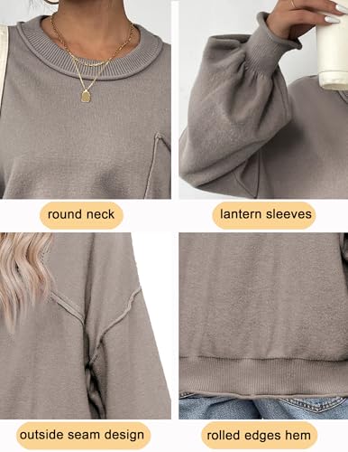 Image of Zeagoo Sweaters for Women 2025 Trendy Fall Fashion Oversized Lantern Long Sleeve Knitted Pullover Tops Outfits