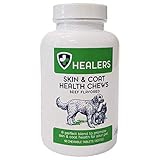 Healers Skin and Coat Health Support Chews for Pets, 60 Chewable Tablets