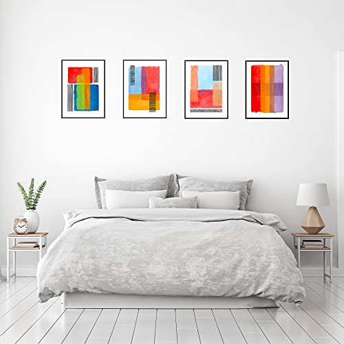 Set di stampe da parete rosse rosa moderne