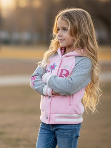 Girls' Malibu-Inspired Varsity Jacket with Hoodie – Trendy, Stylish & Cozy!4